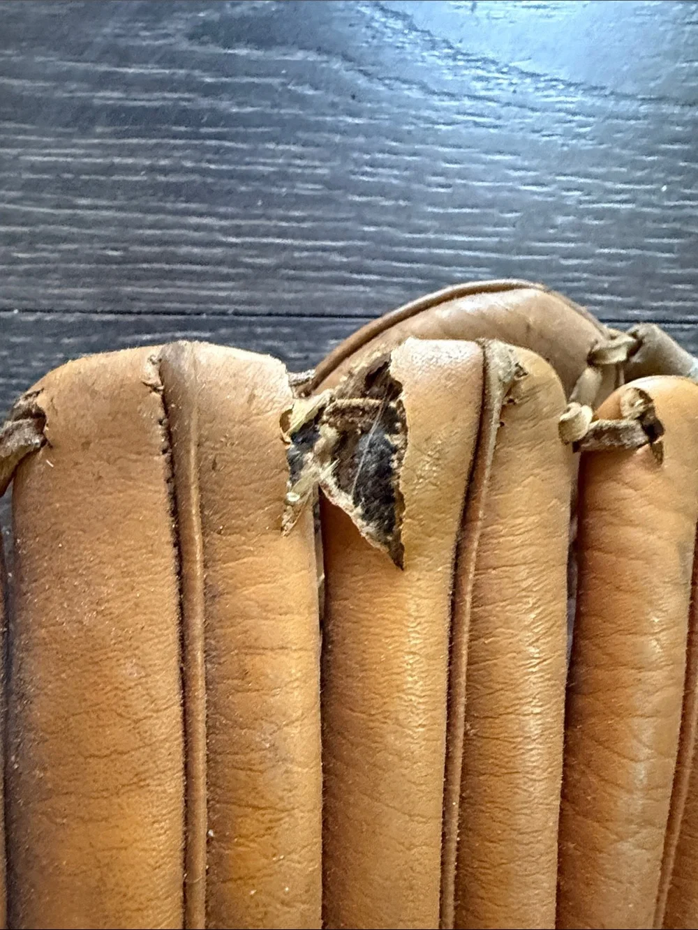 Kids' Tan Leather Baseball Glove